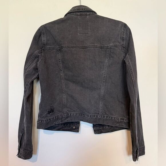 Abercrombie & Fitch Distressed Heavyweight Denim Jean Jacket Women's Size Small - Picture 7 of 9
